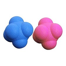 Reaction Ball,Hexagonal Agility Ball for Towards Training 2.75IN blue and pink