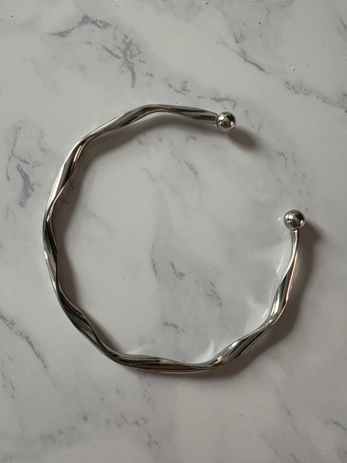 925 Twisted Open Bracelet Bangle 