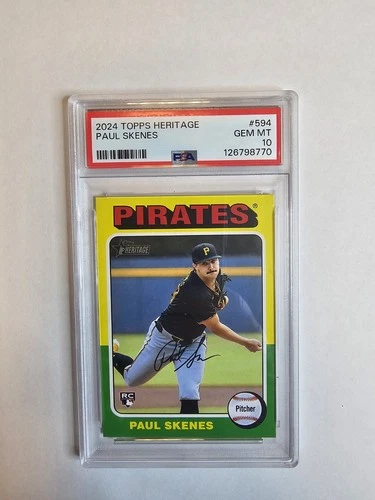 2024 Topps Heritage PAUL SKENES ROOKIE PSA 10 GEM MT #594 RC