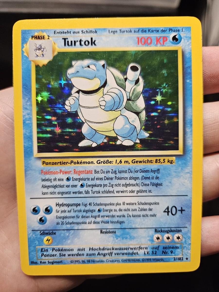 German Pokémon TCG Turtok (Blastoise) Base Set 2/102