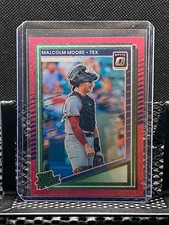 Malcolm Moore 2025 Donruss Optic Rated Prospect Pink Velocity #33/79 #124 Ranger