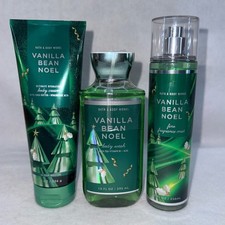 NWT Bath  Body Works 3 piece Vanilla Bean Noel 10oz wash, 8oz cream, 8oz Mist 
