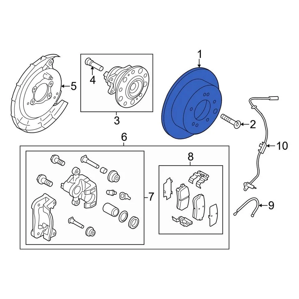 For Hyundai Elantra GT 2013-2020 Hyundai 584113X300 Rear Disc Brake Rotor Foto 3 de 4