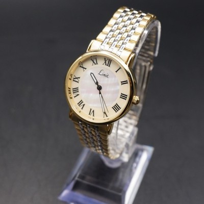 Limit goldfarbene Perlmutt Herren Dresswatch Quarz funktioniert