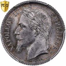 [#874936] France, Napoleon III, 1 Franc, 1866, Strasbourg, Silver, PCGS, MS64