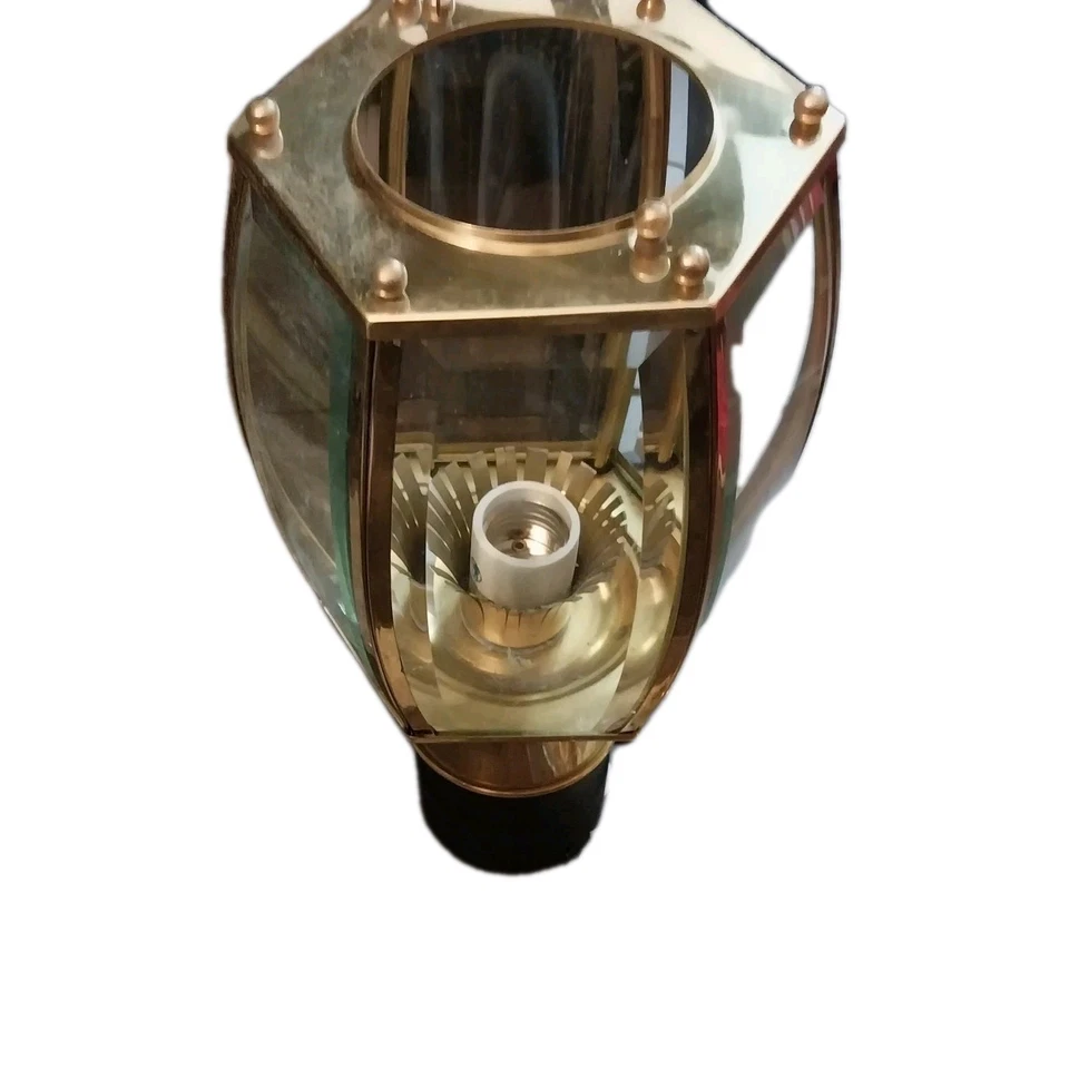 "Lámpara de poste de latón macizo de 3"" vidrio biselado curvo nuevo" Foto 2 de 4