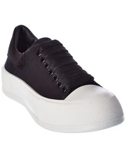 Alexander Mcqueen Deck Plimsoll Canvas & Suede Sneaker Women's