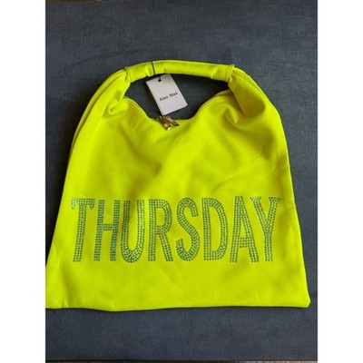 Alex Max THURSDAY Iridescent Crystal Embellished Neon Shoulder Bad Large New