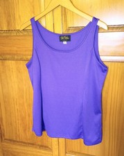 Vtg Bob Mackie Wearable Art Solid Purple Tank Top Sz Med., side slits silky look