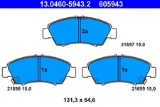 Front Axle ATE 13.0460-5943.2 Brake Pad Set, Disc Brake for Honda