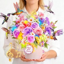 Mothers Day Card with Music  Lights, 3D Pop Up Mothers Day Gift, Hummingbird, 1