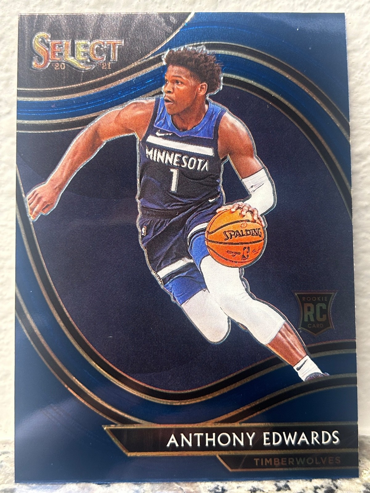 2020-21 Panini Select Anthony Edwards COURTSIDE RETAIL BLUE ROOKIE RC #300