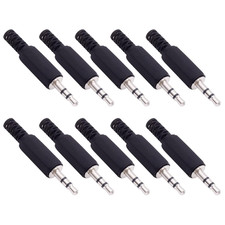 10-Pack 3.5Mm 1/8" Replacement Repair Jack TRS Stereo Male Plug Adapter 3.5Mm So