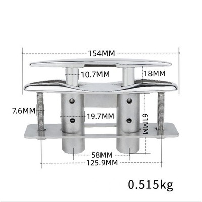 6'' 316 STAINLESS STEEL PULL-UP CLEAT/ POP-UP FLUSH MOUNT LIFT NEW