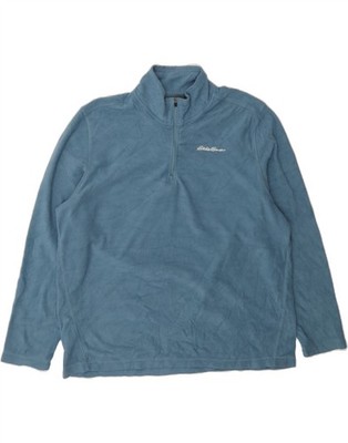 EDDIE BAUER Herren Fleecepullover mit Reißverschluss am Ausschnitt XL blau Polyester BR05