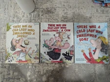 There was an old lady Series Lot of 3 books Scholastic Very Good Condition
