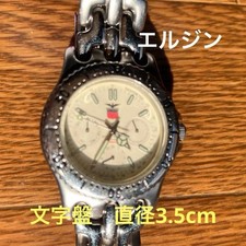 Elgin Diver Watch Wristwatch Silver Stainless Steel Chronograph Timepiece