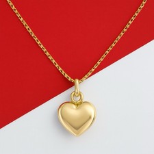 Gold Tone Stainless Steel Heart Women Pendant.