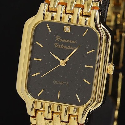 Romani Valentino QZ Black Dial Stone Men's Watch Working Good