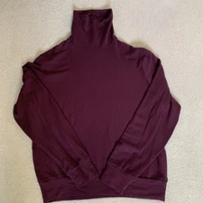 Bleusalt Sz 5 Urchin Burgundy Turtleneck Long Sleeve Modal Stretch Top Men NEW