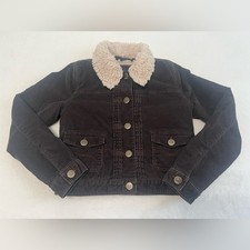 Gap Kids Sherpa Lined Brown Corduroy Button Up Jacket Sz L 10 Fits Like 4-7Y 