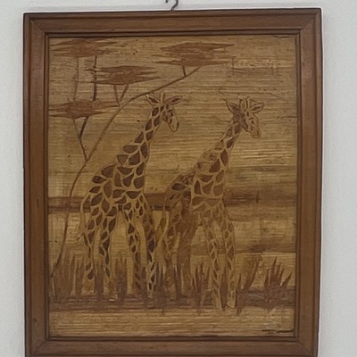 Framed Giraffe Print Wall Art, Animals Theme, Portrait Orientation, Single Piece
