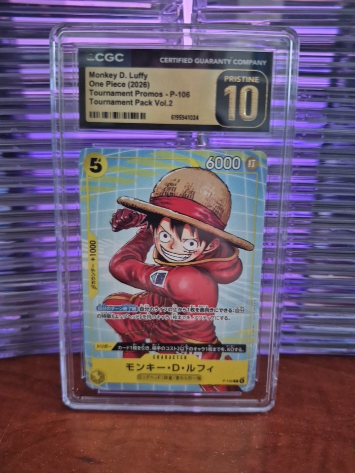 CGC 10 Pristine One Piece P-106 MONKEY D. LUFFY McDonald’s Promo Card Jpn