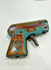842 - Vintage 1940s Marx G-Man Wind-Up Pressed Steel Toy Pistol No Sparks!