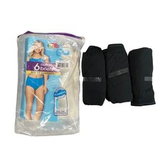 3 pair Fruit of the Loom Womens Cotton Briefs Size 3XL 18-20 Black NIP