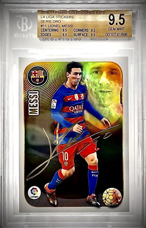 LIONEL MESSI 2016-17 Panini FC Barcelona Autografo BGS 9.5 Gem Mint Auto LOW POP