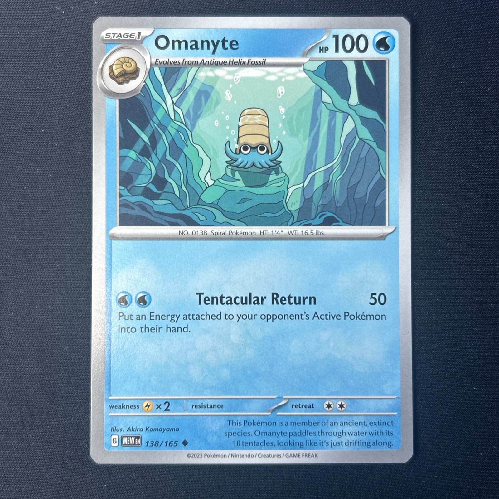 Omanyte 138/165 Sv: Scarlet & Violet 151 Regular Near Mint