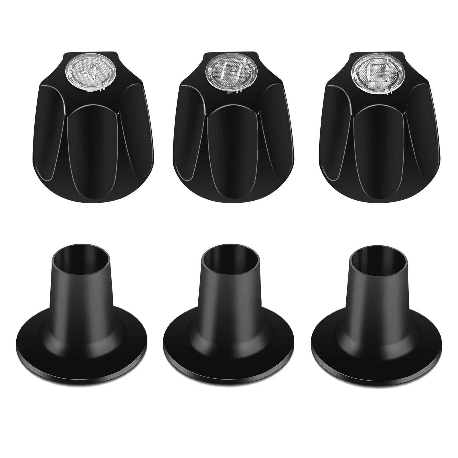 3-Piece Matte Black Shower Knob Replacement Kit - Compatible with Price