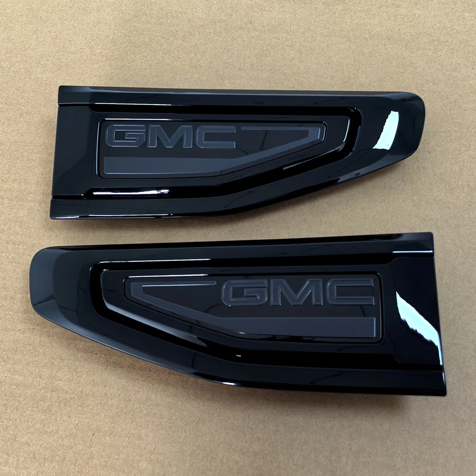 OEM 2021-2024 GMC Fender Vent Emblem Badge for Yukon / Yukon XL Gloss Black - Image 3 of 4