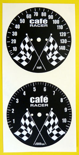 CAFE RACER CB750 Gauge face set stickers decals  - Afbeelding 1 van 1