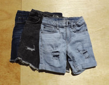 Girls Size 5 Distress Jean Denim Short Set, Art Class- Target, Blue Black