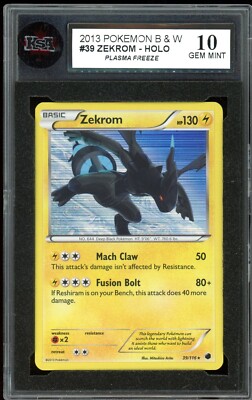 2013 Pokemon Plasma Freeze #39 Zekrom Holo KSA 10 Gem Mint | eBay