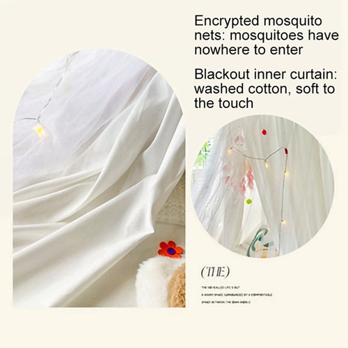 Mosquitera de doble capa ropa de cama encaje dosel elegante red princesa con LED - Imagen 12 de 16