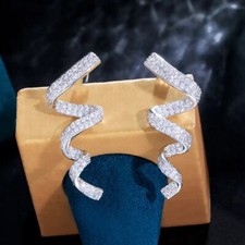 White Zirconia Pave Drop Earrings