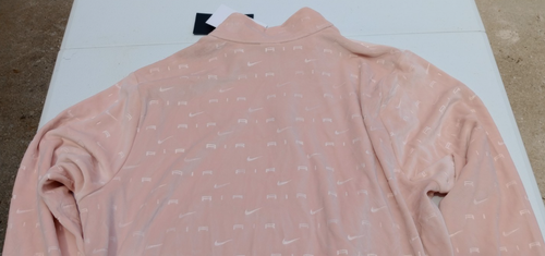 Nike Air Women's Size 2X Velour 1/4 Zip Long Sleeve Crop Top Peach Pink NWT - Picture 13 of 13