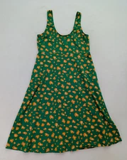 Tabitha Brown Target Women's Dress Size XL Green Orange Print Stretch Knit Midi