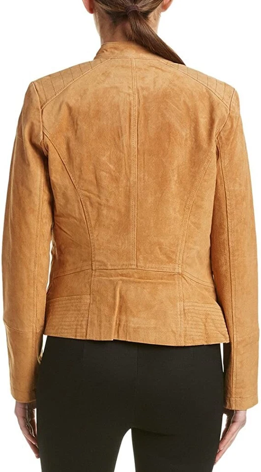 BERNARDO Women's Zip Front Suede  Jacket, Camel, Size XL - Image 4 of 4
