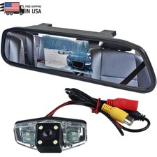 Rear View 4.3'' Mirror Monitor Reversing HD Backup Camera Night Vision For Honda