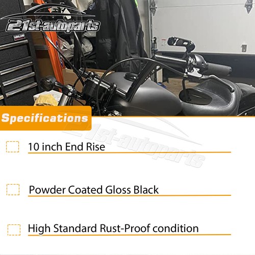 10" 12" 14" Rise Ape Hanger Handlebars For Harley Softail Dyna Sportster - Picture 23 of 29
