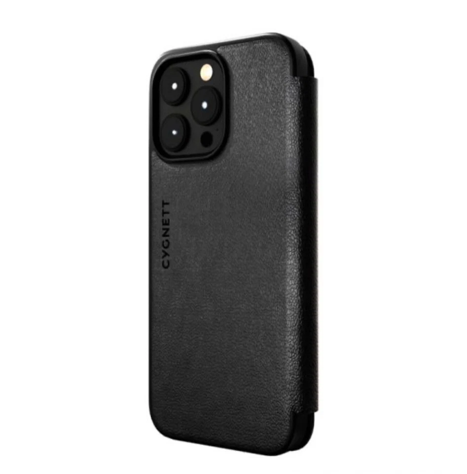 Funda tipo billetera de cuero negra para teléfono Cygnett Magwallet iPhone 15 Pro Max Foto 2 de 4