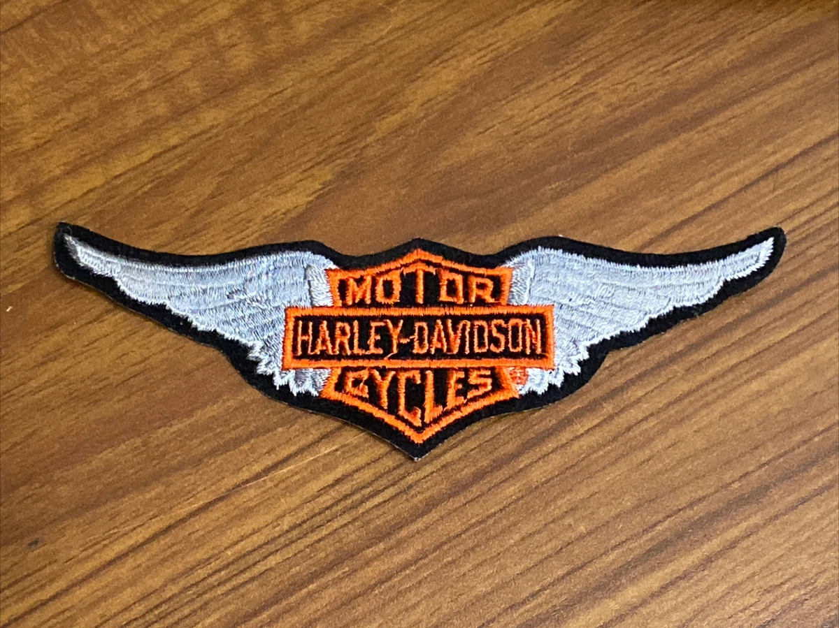 NEW VTG HARLEY-DAVIDSON Patch Bar Shield Brown Eagle w/ Down Wings RARE  7.75”