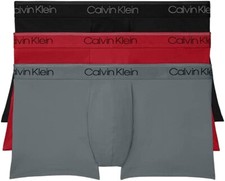 Image of Calvin Klein Men's Micro Stretch 3-Pack Low Rise Trunk Black/Convoy/RED Sz XXL