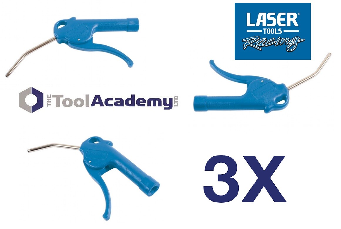 Laser Tools 4785 x 3 Air Blow Guns (100mm Nickel Plated Nozzle)