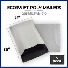 5 24x35 EcoSwift Poly Mailers LARGE Plastic Envelopes Shipping Bags 2.35MIL