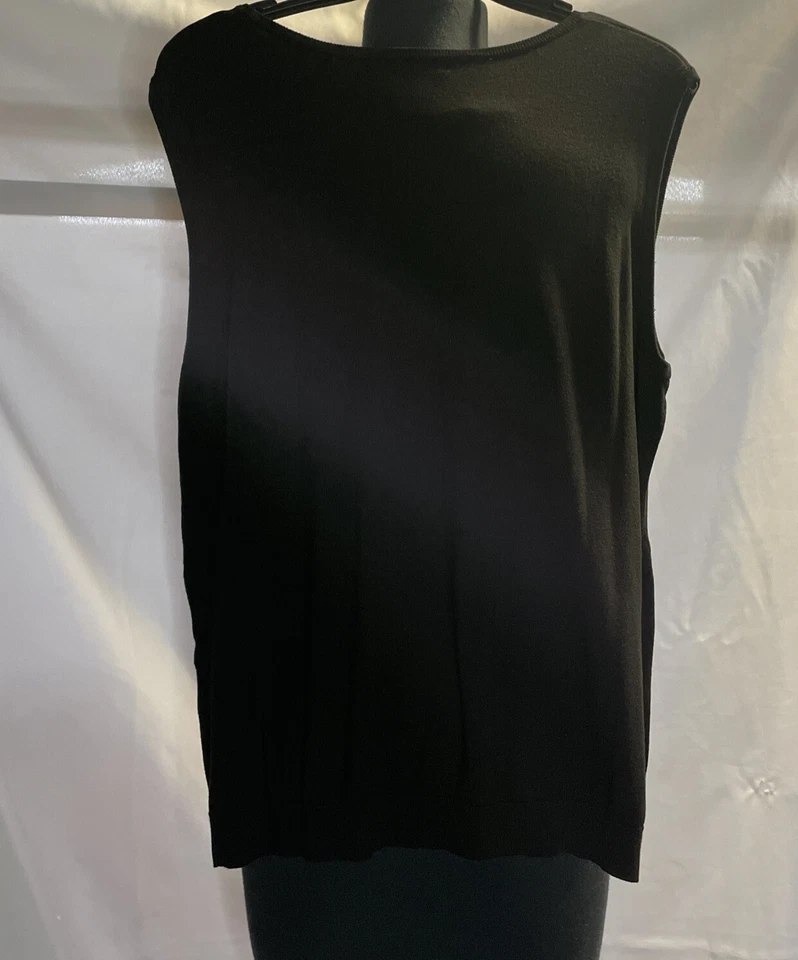 Regata feminina August de seda tamanho grande malha preta - Imagem 4 de 4