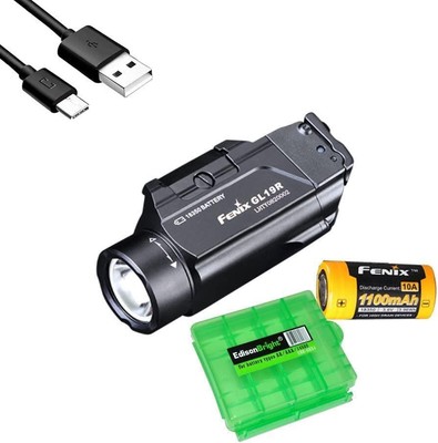 Fenix GL19R 1200 lumen rechargeable LED flashlight for most handguns and pistols
